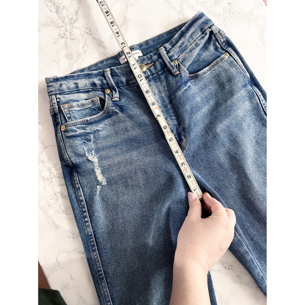 Good American Good Curve Straight Distressed Leg Jeans Women's Size 8/29 - Picture 13 of 15